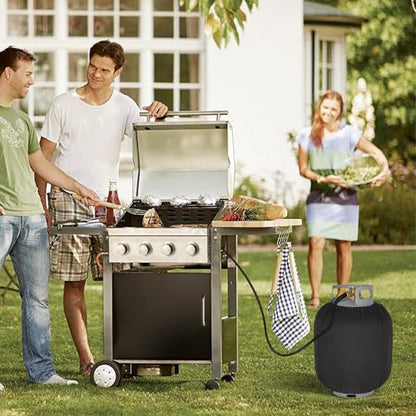 Propane Tank Cover 20lb,Outdoor Heavy Duty 600D Waterproof Oxford Fabric Propane Gas Tank Cover with Adjustable Drawstrings - color: Black