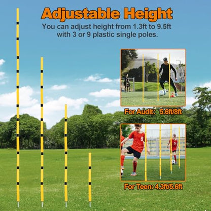 Soccer Agility Poles, Speed Sport Training Equipment for Soccer Basketball Football，Speed Jump Poles Training Equipment for Athletes/Adult
