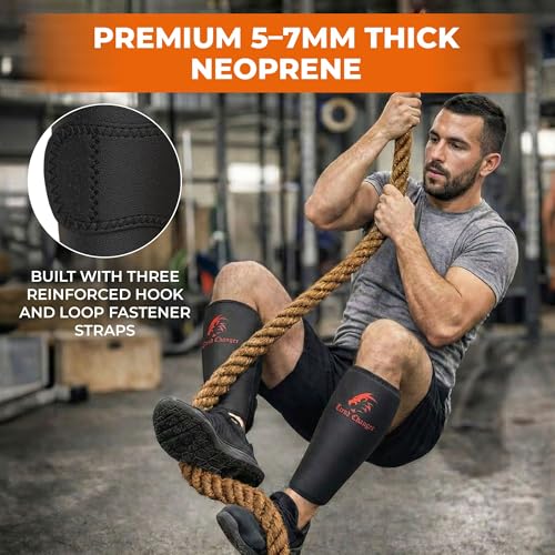Deadlift Shin Guards & Calf Support Brace, 5mm CrossFit 2 Pack - Men, Women - size: 5MM (Thick)