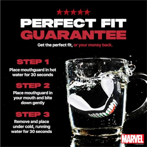 Marvel Venom Sports Mouth Guard, Adult Dual Layer Mouthguard with Case - color: Venom, size: Adult (12+ Years)