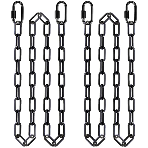 BeneLabel 2Pcs 85" Heavy Duty Swing Chain with Hooks Porch Swing Chains - color: Black, size: 85"