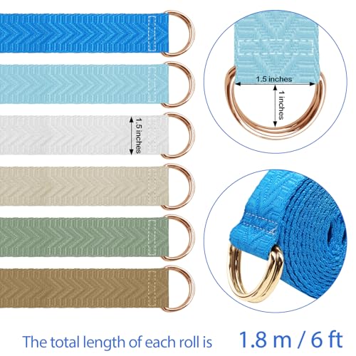 6 Packs Yoga Strap for Stretching Yoga Belt Adjustable Straps for Non Elastic Stretching Strap Exercise Straps for Pilates - color: Light Luxury Style
