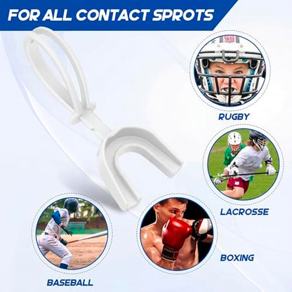 Dunzy 10 Pcs Football Mouth Guard with Strap - color: White, size: Youth