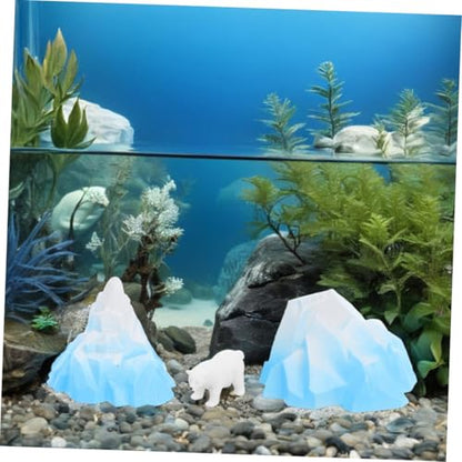BESTonZON 3pcs Realistic Underwater Mountain Decoration for Aquariums Educational Polar Figurines for Durable Water Resistant Design