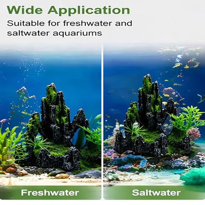Aquarium cave Decoration Set, Fish Tank Hiding cave Accessories, Betta Fish Hiding Place, Suitable for Betta Fish, Guppies, Shrimp, etc. (Includes 4 Artificial Aquatic Plants)