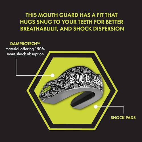 DAMAGE CONTROL Extreme Impact Sports Mouth Guard w/Case – Sick - color: Sick A** Foo, size: Adult