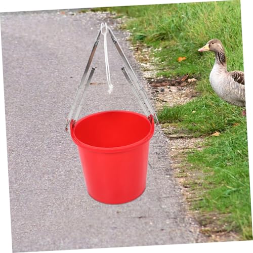 Ciieeo Gardening Water Bucket Pail with Handle Multipurpose Water Container for Farming Cat Washing and Irrigation Red with Stand