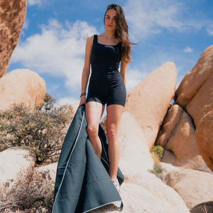 ECCOSOPHY Microfiber Beach Towel, Quick Dry Gym Towel, Sand Free, 60x30 - color: Black, size: Medium (60"x30")