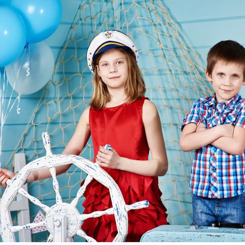 4 Pack Fish Net Decorative 80 x 40 Inch, Natural Cotton Fishing Net Wall Hanging Fishnet Decorations for Mermaid, Pirate, Nautical, Hawaiian, Under The Sea Themed Party Supplies, Beige