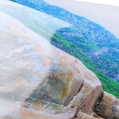 PVC Mountain Interval Rivers Fish Tanks Wallpaper, Aquarium Background Poster, Non - Glare Decor with Adhesive Backing for Freshwater Saltwater Tanks, 122x50cm