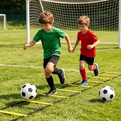 Training Ladder for Footwork Universal Portable Fitness Equipment | Soccer Practice Ladder for Athletes Track and Field Hockey Tennis Badminton - size: 8 meters