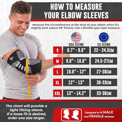 Nordic Lifting Elbow Compression Sleeves for Weightlifting and Fitness - size: Small