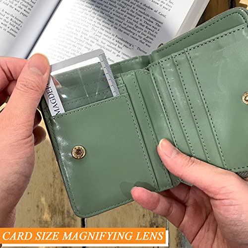 MAGDEPO 3X Page Magnifying Lens 8.6" x 6" Flexible Plastic Measuring Full Fresnel Sheet Ultra-Thin for Reading Book, The Bible, Map, Newspaper, Science, Hobbies with Card Size Magnifier