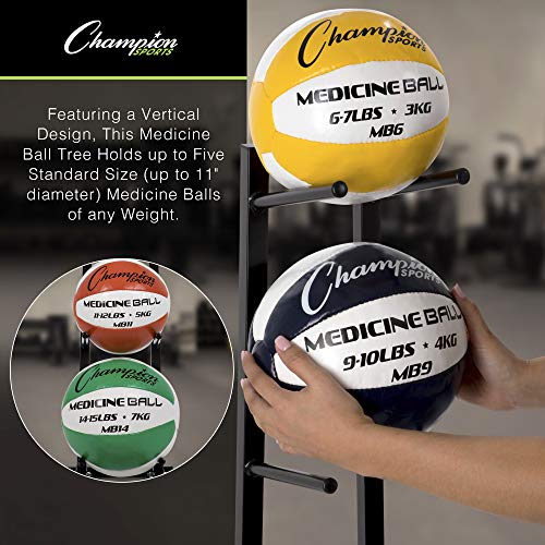 Champion Sports Medicine Ball Storage – Durable Racks & Trees for Organized Gym, Fitness & Sports Storage - style: Medicine Ball Tree