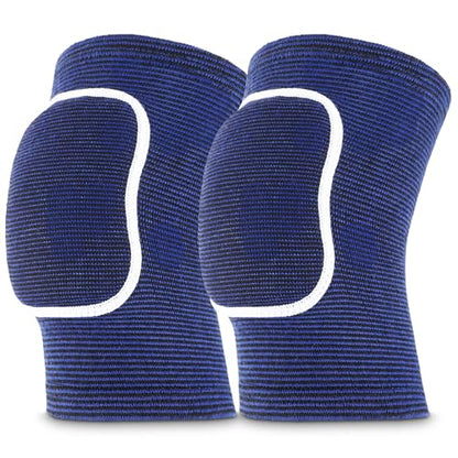 COMNICO Arm Brace Pads Elbow Protector Strap Pair, Breathable Anti-Collision Sponge Tendonitis Fitness Volleyball Basketball Tennis Golfers Knee Support Band for Kids Men Women Elderly(Blue with white edges) - color: Blue with white edges