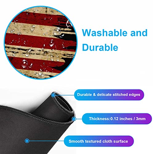 US Flag Anti Slip Waterproof Mouse Mat, Laptop and Home Office Desk Mat | The Surface Of The Mouse Pad Is Designed With Fiber Woven Material, And The Base Is Made Of Natural Anti Slip Rubber. - color: American Antique Flag
