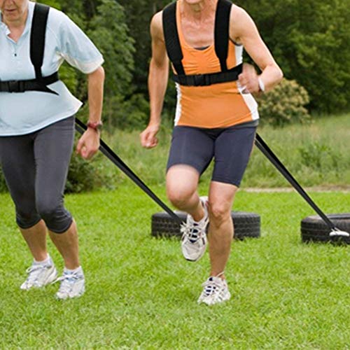 Sled Harness Tire Pulling Harness, Sled Shoulder Harness Adjustable Fitness Workout Speed Training Trainer Belt with Pull Strap for Pulling Speed Training, | Fitness Drag Belt, Nylon Webbing, Shoulder Strap with Tow Line, for Tire Pulling and Sprint Drill