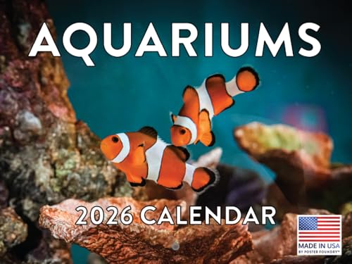 Aquarium Calendar 2026 Fish Monthly Wall Calender 12 Month | American Made In The USA - color: Aquariums, style: 2026