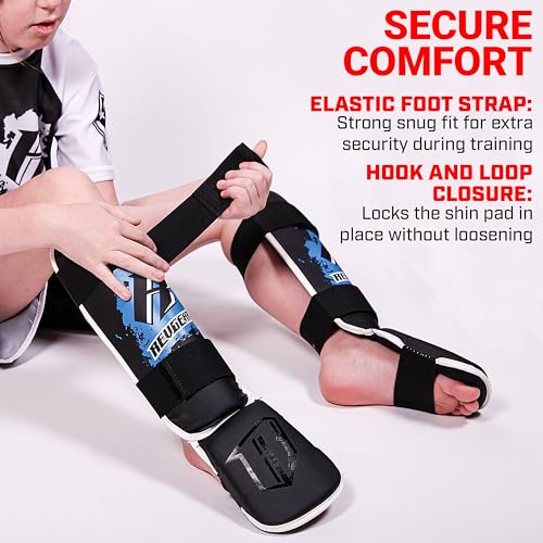 Revgear Kids Combat Series Shin Guards | High Performance Foam Padding | Durable and Lightweight - color: Black, size: Small