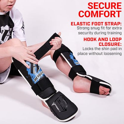 Revgear Kids Combat Series Shin Guards | High Performance Foam Padding | Durable and Lightweight - color: Black, size: Small