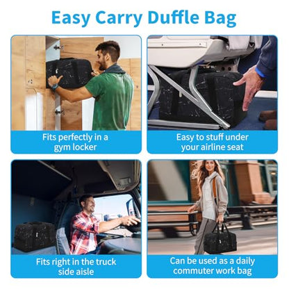 Apenze Small Gym Bag 14 inch lightweight Carry On Mini Duffel Bag for Travel Sport - Marble Black - color: Marble Black