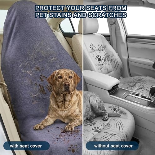 Car Seat Towel Cover, 2pcs Universal Front Seat Protector for Cars, SUVs and Trucks, Sweat Towel Car Seat Cover for Gym, Yoga, Swimming, Pets and Family Travel, Purple Gray - color: Dark Gray