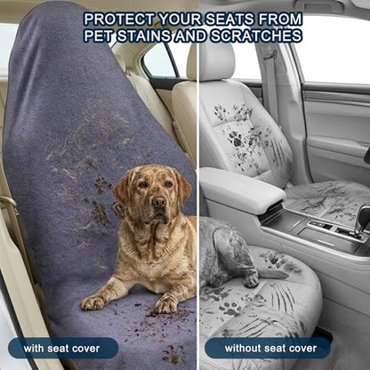 Car Seat Towel Cover, 2pcs Universal Front Seat Protector for Cars, SUVs and Trucks, Sweat Towel Car Seat Cover for Gym, Yoga, Swimming, Pets and Family Travel, Purple Gray - color: Dark Gray