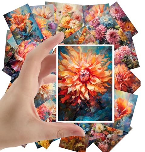 Large Stickers Pack 24 pcs ~ Blooming Brilliance of Dahlia: A Dazzling Collection of Stickerss Celebrating The Vivid Hues and Delicate Grace of Nature's Finest Flowers - color: Sixtytwo