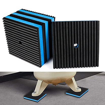 Anti Vibration Pads, 6" × 6" × 7/8" Heavy Duty Ribbed Rubber Anti Vibration Isolation Pads with EVA Center Layer for Air Compressor, Air Conditioner Unit, HVAC, Treadmill - size: 6" × 6" × 7/8"