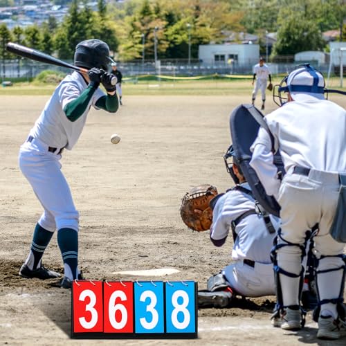 Hiboom Portable Scoreboard Flipper Bulk 4 Digit Tabletop Score Keeper