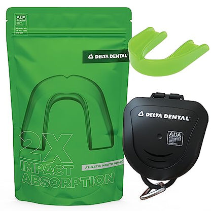 Mouth Guard, ADA Accepted, 1-Pack Plus Case, Youth Lime Green - color: Lime Green, size: Youth