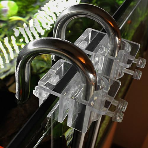 2Pcs Acrylic Transparent Aquarium Fish Tank Water Pipe Hose Fixing Clip Tube Clamp Holder, Fish Pipe Holder Fixed Clips for Holding Doing Pump Soft Hose