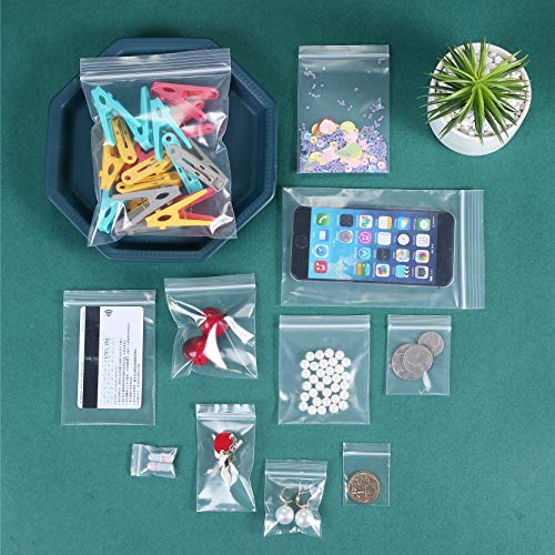 100 Pack 7" x 9" Thick Clear Reclosable Zip Plastic Lock Poly Bags 2.4 Mil Heavy Duty Seal Resealable Zipper Bags For Envelopes Photos Cards