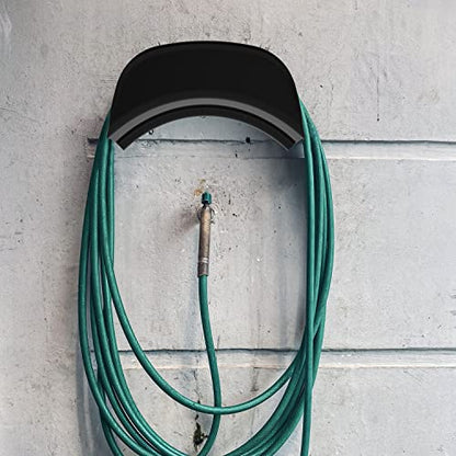 Gardzen Heavy Duty Hose Hanger Wall Mount, Hose Holder, Hook, Rack, Support for Outside, Black - size: 1 Pack