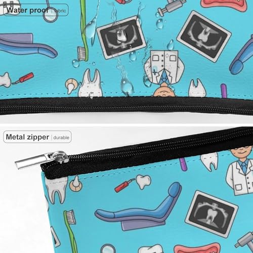 Supdreamc Fashion Makeup Cosmetic Case Clutch Bag, Teeth Dental Blue Cosmetic Train Case Organizer Large Capacity Carry On Bag, Luggage Pouch, Makeup Pouch for Women GirlGirls - color: Pattern 433