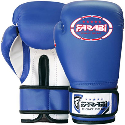 Farabi Boxing Gloves Kids Junior Muay Thai Kick Boxing Training MMA Punching Bag - color: Blue, size: 6OZ