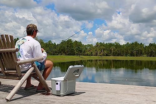 ENGEL Live Bait Cooler PRO for Fishing - Portable Minnow and Bait Bucket with Lithium-Ion Rechargeable Aerator