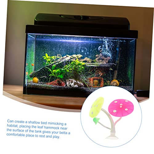 VICASKY Betta Fish Leaf Hammock Silicone Resting Bed for Betta Fish and Spawning Lightweight Floating Leaf Accessory for Aquatic Habitat