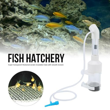 AQ50025 Acrylic Fish Hatchery Transparent Brooding Tube with Suction Cups Air Lifting Incubator for Cichlids Eggs
