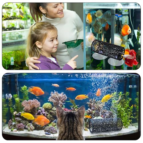 Betta Tunnel Black - Betta Fish Tank Accessories Hollow Hammock Hideout Tube Shelter Black Bettas Fishs Tunnel Hammock with Suction Cups for Small Fish & Shrimp, Aquarium Decor & Hideout Tube