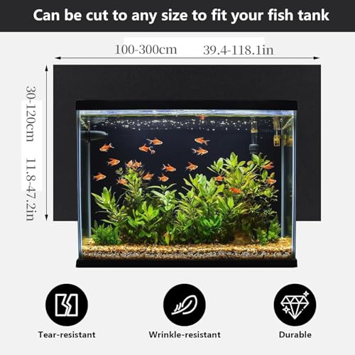 Black Matte Aquarium Background, Static Cling Opaque PVC Fish Tank Backdrop, No Glue, Reusable, Easy to Trim, Bubble-Free for Aquariums & Terrariums(40x100cm)