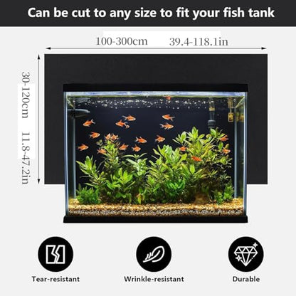 Black Matte Aquarium Background, Static Cling Opaque PVC Fish Tank Backdrop, No Glue, Reusable, Easy to Trim, Bubble-Free for Aquariums & Terrariums(40x100cm)