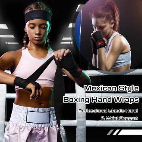 Lenwen 10 Pairs 120 Inch Boxing Hand Wraps for Gloves - color: Black