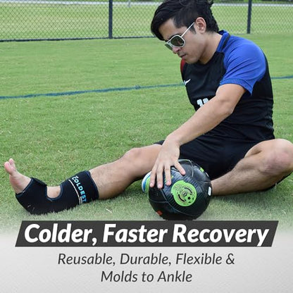 Coldest Foot Ankle Achilles Tendonitis Icing Pain Relief Ice Wrap with Cold Compression Gel Packs | Best for Achilles Tendon Injuries, Plantar Fasciitis, Heel and Sore Feet Cold Therapy - color: With Adjustable Straps (Pack of 1)
