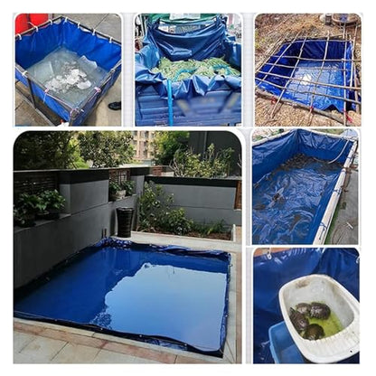 Durable PVC Canvas Stock Tank for Koi Pond, Portable Temporary Holding Tank, Easy Setup Outdoor Solution (550gsm, 9.5x3x3ft) - Ideal for Saltwater & Freshwater Fish