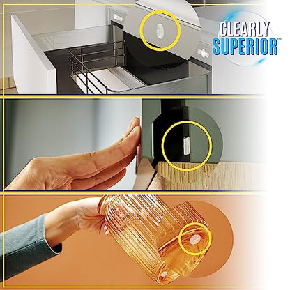 Multi-Use Bumper Guards - Med 8 Pack Rectangle 2" x 1" x .2" - Protects & Quiets Contact from Furniture, Doors, Dressers, & Appliances - Reusable & Easy to Apply Polymer Gel Bumper