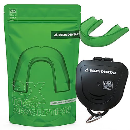 Mouth Guard, ADA Accepted, 1-Pack Plus Case, Youth Green - color: Green, size: Youth