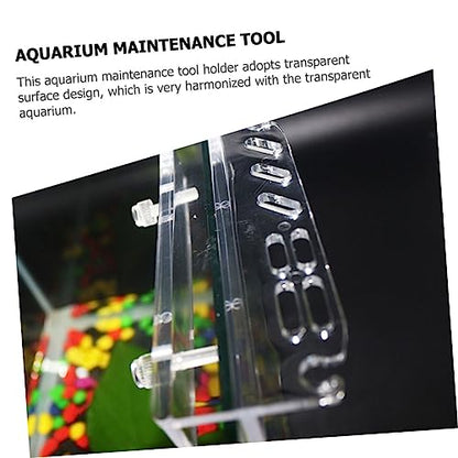 Abaodam Aquarium Tool Holder Acrylic Fish Tank Organizer Rack for Tweezers Scissors Storage for Aquascaping Tools Keeps Your Aquarium Clean