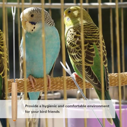 7-Piece Set Bird Cage Cleaner,Small Animal cage Cleaning Tool Wooden and Stainless Steel Cleaning Brush Long Handle Cleaning Brush Spatula Bird Cleaning Bird Drops Multipurpose Cleaning(B) - color: 7b