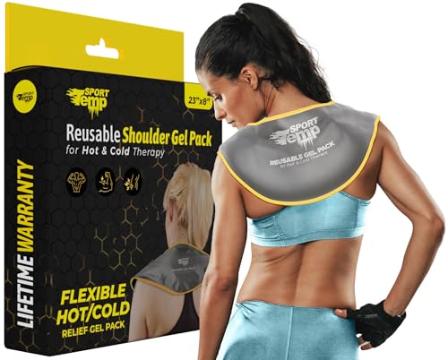 Hot & Cold Reusable Gel Pack Wrap for Neck/Shoulder/Back Pain Relief - Flexible Soft Compress - Ice & Heat Therapy for Rotator Cuff, Cervical, Pain, Swelling, Injuries and Surgery - Sport Temp - size: Neck/Shoulder (Pack of 1)
